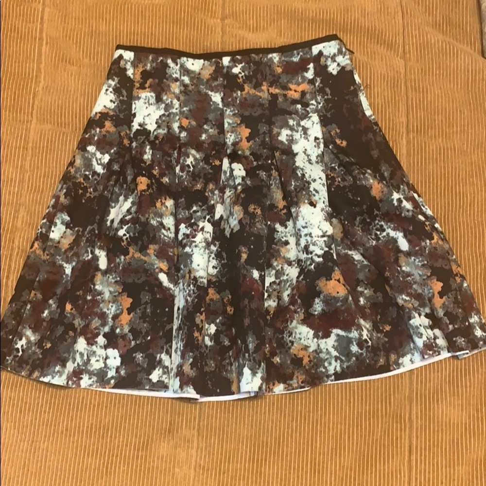 BCBG print, high-waisted skirt